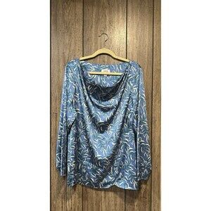 Denim & Co. Printed Woven Blouse with Side Slits
